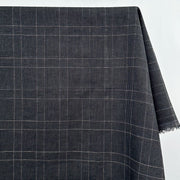 1/2 Yard Heritage Glen Check Linen in Black 54" Wide